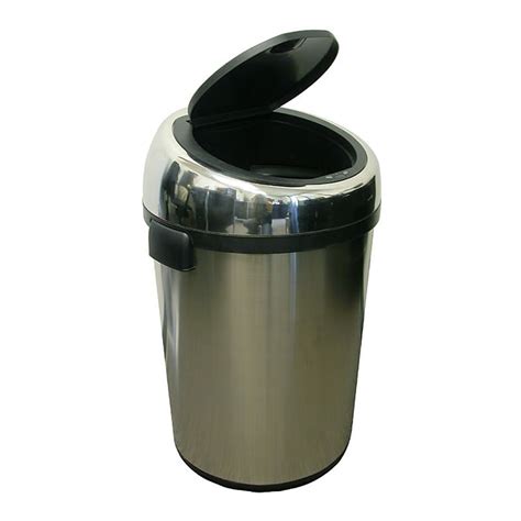 stainless steel trash can cabinet|stainless steel indoor trash cans.